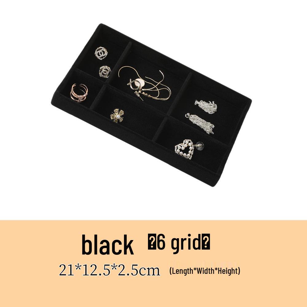 Velvet Jewelry Organizer Tray with Dividers for Necklaces, Earrings, and Rings