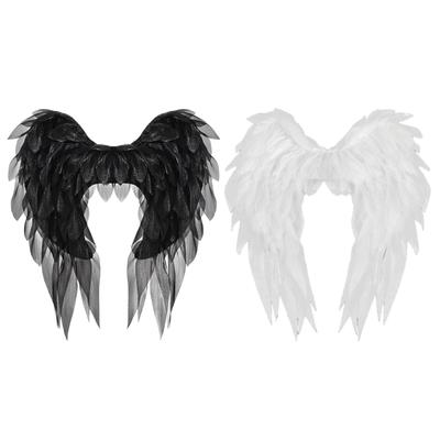 Professional Feather Detailing Angel Devil Wing For Theater Performances In Flowing Organza Fabric for Photo Props