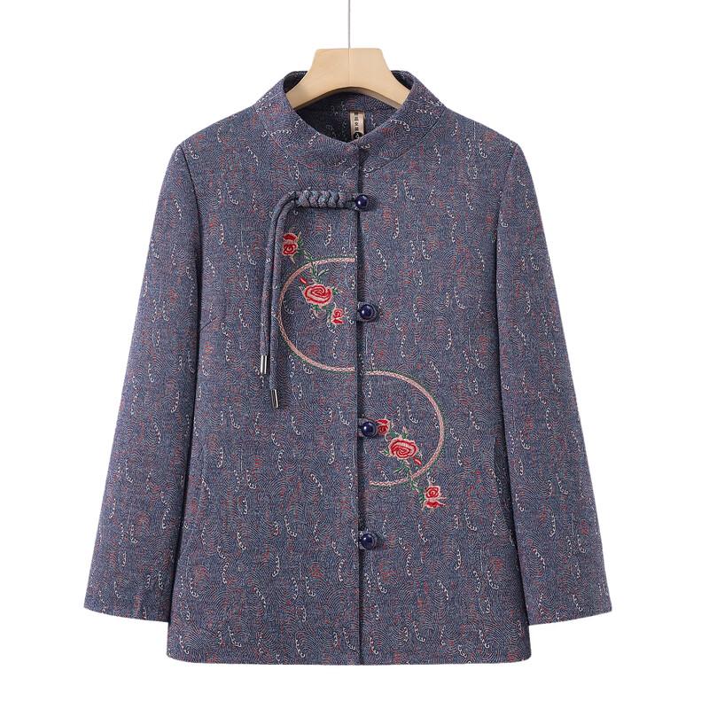 Hodo Women's Floral Stand-Collar Winter Fleece Jacket