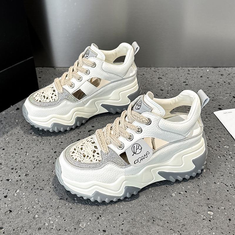 Sandals Summer Height Raising Shoes Women's Shoes Leather Small White Shoes Sneakers