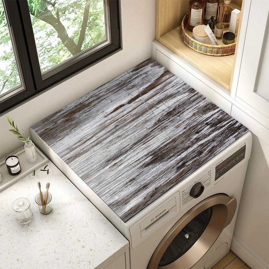 Wood Grain Washing Machine Cover Pad&absorbent Anti Slip Pad - Suitable for Kitchen/laundry Countertop Protection of Washing Machines and Microwaves