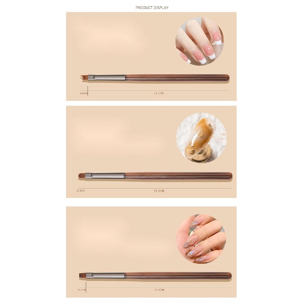 Nagelkunst Pinsel Set, 9 Stück Nagel Design Malpinsel, Professionelle Nagelkunst Design Pinsel, Nagel Feine Liner Pinsel, Braun