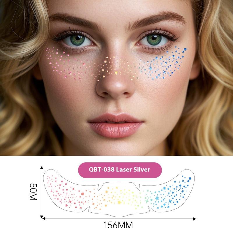 1 Arkusz Brokatowe Piegi Holograficzne Naklejki Serce Tatuaże Piegi Brokatowe Naklejki Wodoodporne Tatuaże Tymczasowe