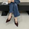 Sheepskin Version~ French Retro Pointed High Heels Women's Fashion Temperament Suede with Skirt Thin Heel Light Mouth Single Shoes