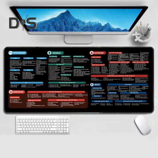 Alfombrilla de ratón grande para ordenador, 40 x 90 cm, portátil, impermeable, para oficina, PowerPoint, Excel, Word, teclas de acceso directo, alfombrilla de escritorio antideslizante, accesorios para PC