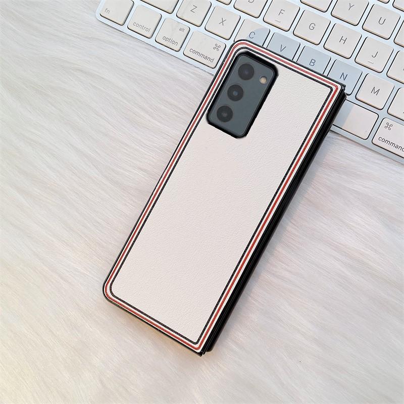 Moda Ortak Adı Lychee Kılıf Samsung Galaxy Z Fold 2 W21 Kapak Anti-Knock Lüks Deri + Pc Kılıfları Fold2 için