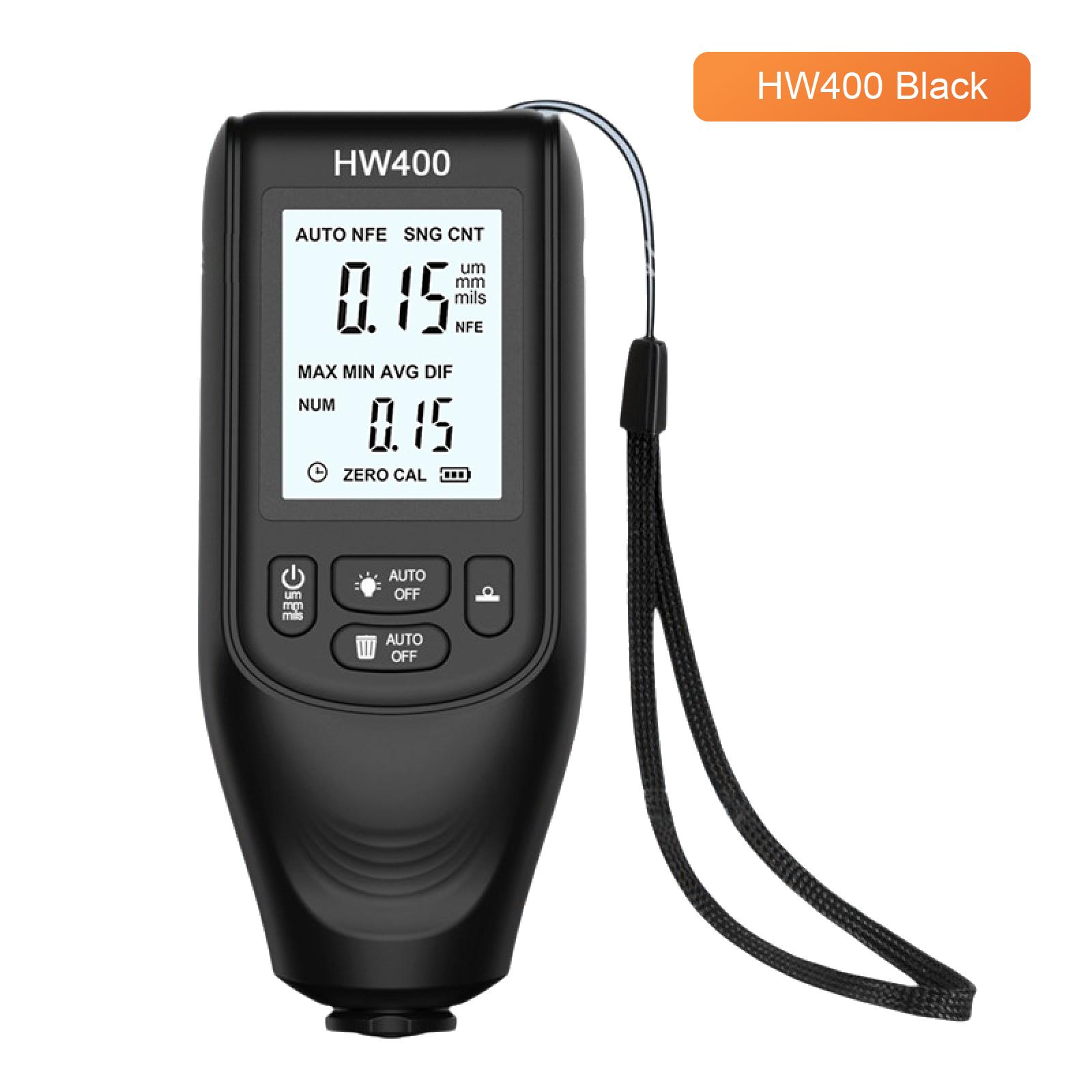 HW400 Handheld Digital Coating Thickness Gauge 0-2000um Fe NFe Tester for Car Body Industrial Use Coating Thickness Gauge HW400-Black