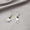 Fashion Asymmetry Astronaut Star-Picking Earrings Creative Temperament Design Sense Earrings Female