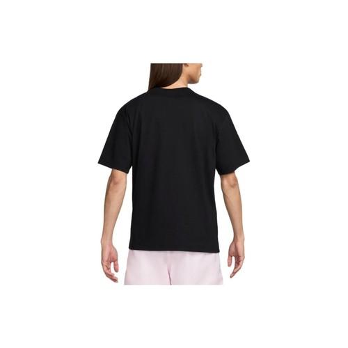 Nike Logo Embroidered Loose Short-sleeve T-shirt for Men In Black