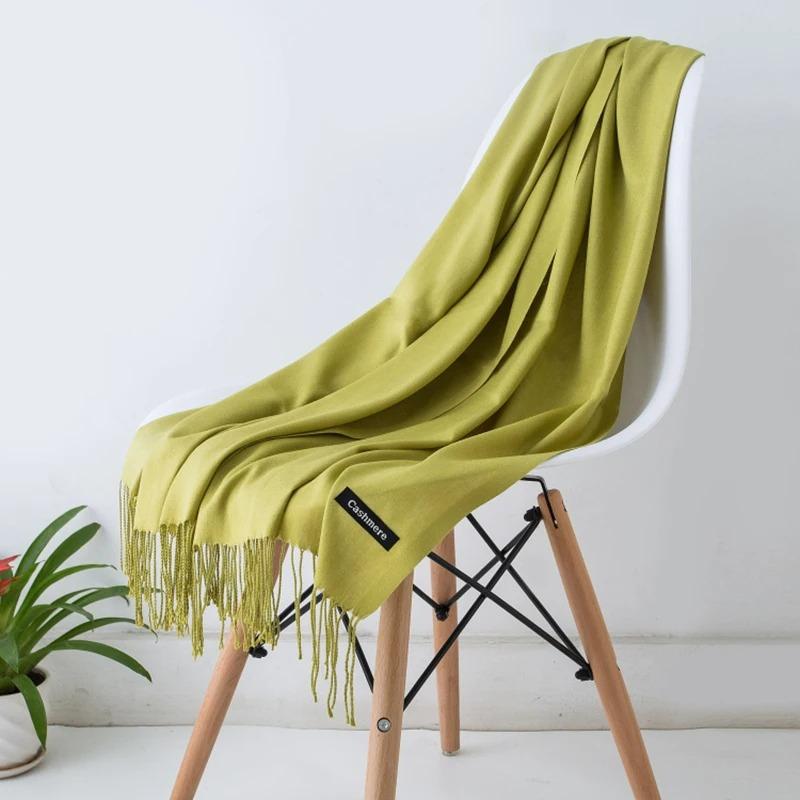Desgine Brand Solid Women Cashmere Scarf Autumn Winter Warm Shawls Wraps Men's Pashmina Tassels Scarves Female