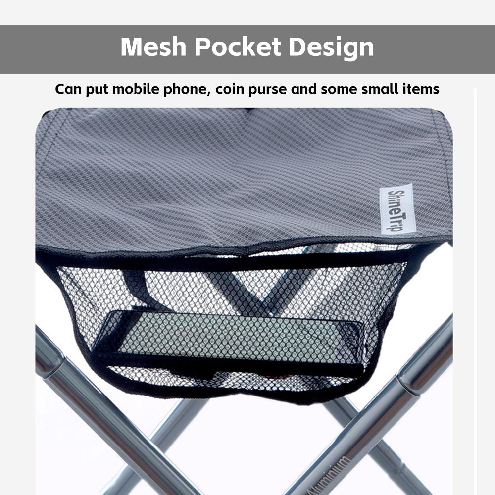 Tabouret Pliant 2 En 1 MJLOMJ Avec Panier Rangement - Ultra Léger, Pour Camping, Pêche, Voyages Et Barbecue