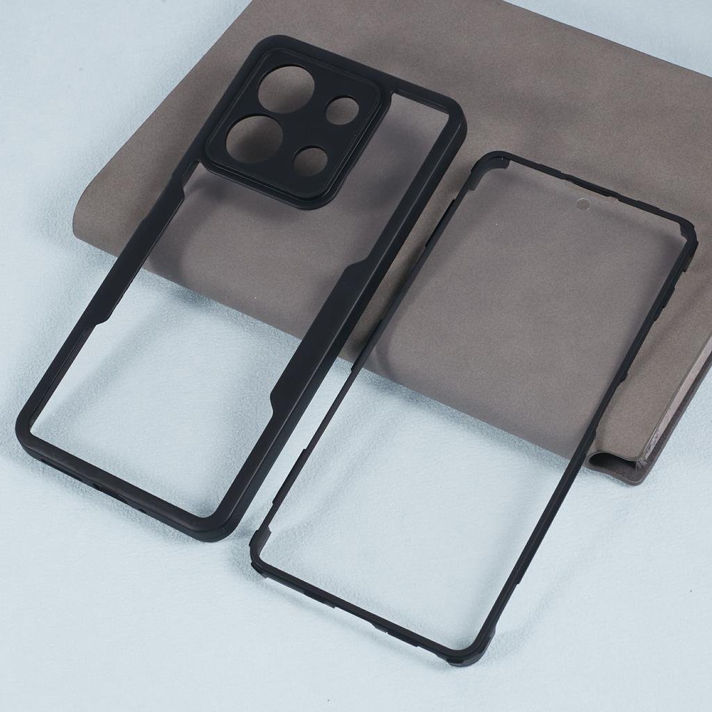 For Xiaomi Redmi Note 13 4G Case Anti-Drop Protective Acrylic+TPU Phone Shell,Black