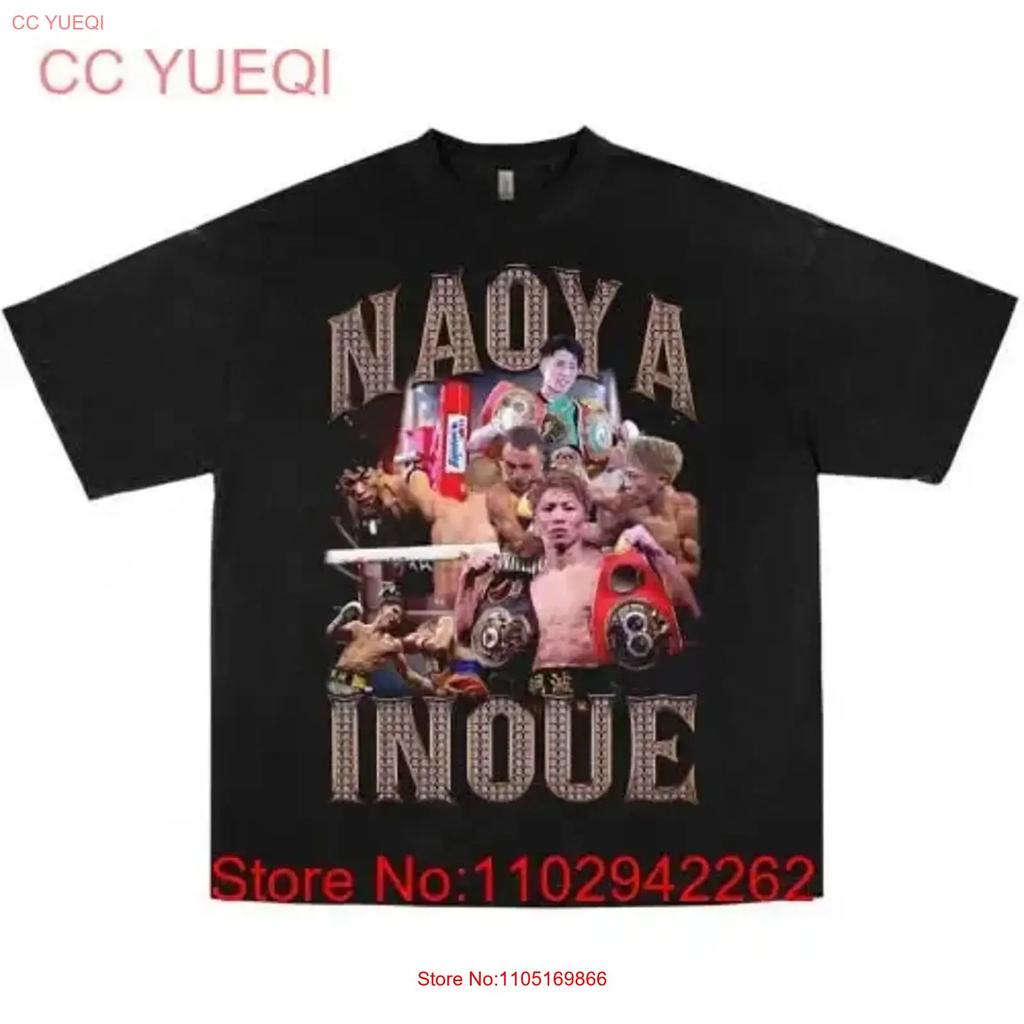 Naoya Inoue T-shirt da Boxe Nera Vintage Comoda Leggermente Morbida Elastica Uomo Moda Casual Vintage