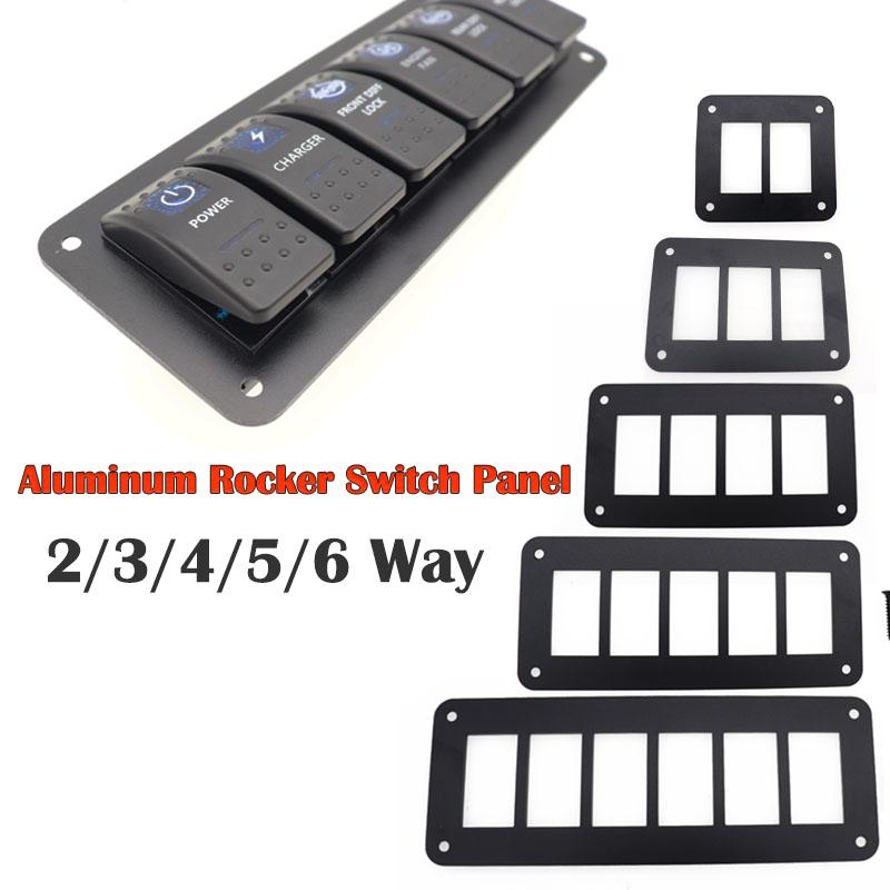 X AUTOHAUX 8 Gang Rocker Switch Panel 3 Pin on OFF Pre-Wired Toggle Switch Control Waterproof Aluminum Alloy Blue LED Light Push Button for 並行輸入品 X AUTOHAUX Car Boat 8 Gang 5 Pin Rocker Switch Panel with Blue Indicator  Black : : Automotive