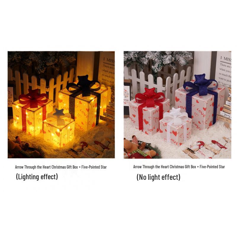 Cross-Border Christmas Luminous Gift Box Set: Outdoor Decorative Lights for Courtyard & Mall Display