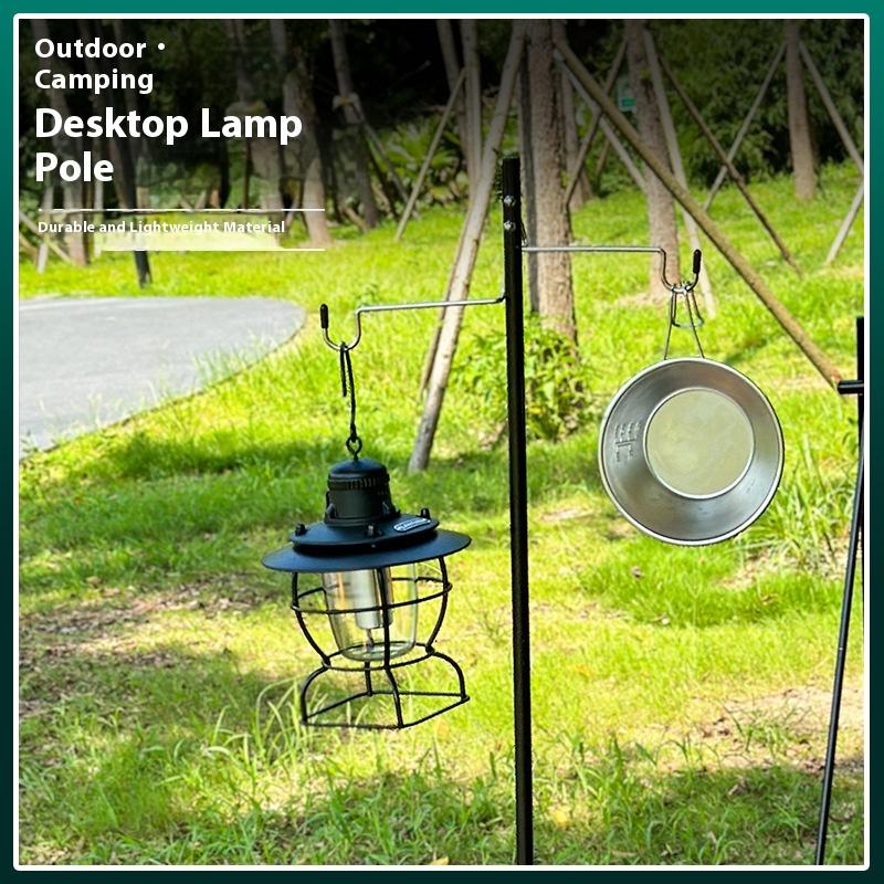 Outdoor Camping Lantern Stand, Tabletop Aluminum Alloy Detachable Lantern Hangers Portable Lighting Brackets, Hiking Equipment