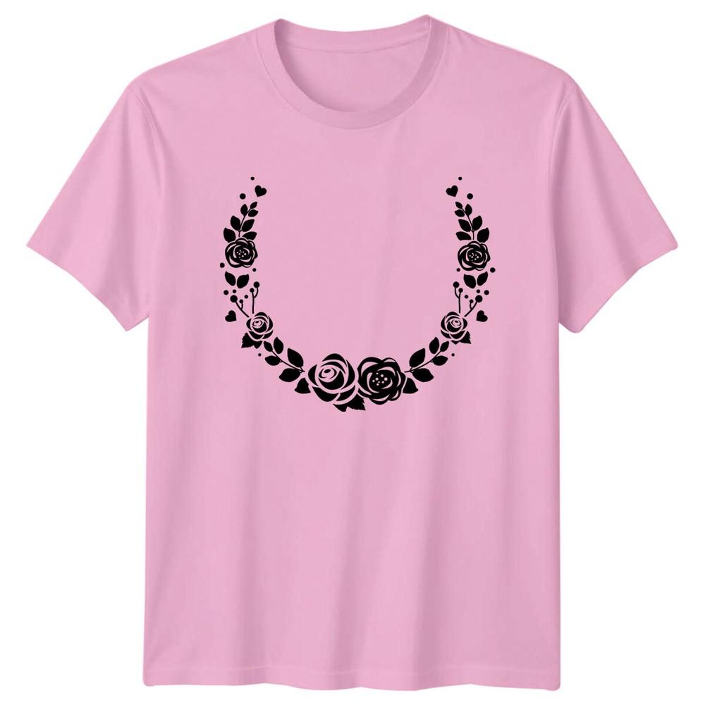 Floral Wreath TShirt Rose Bouquet Tee Minimalist Nature Gift