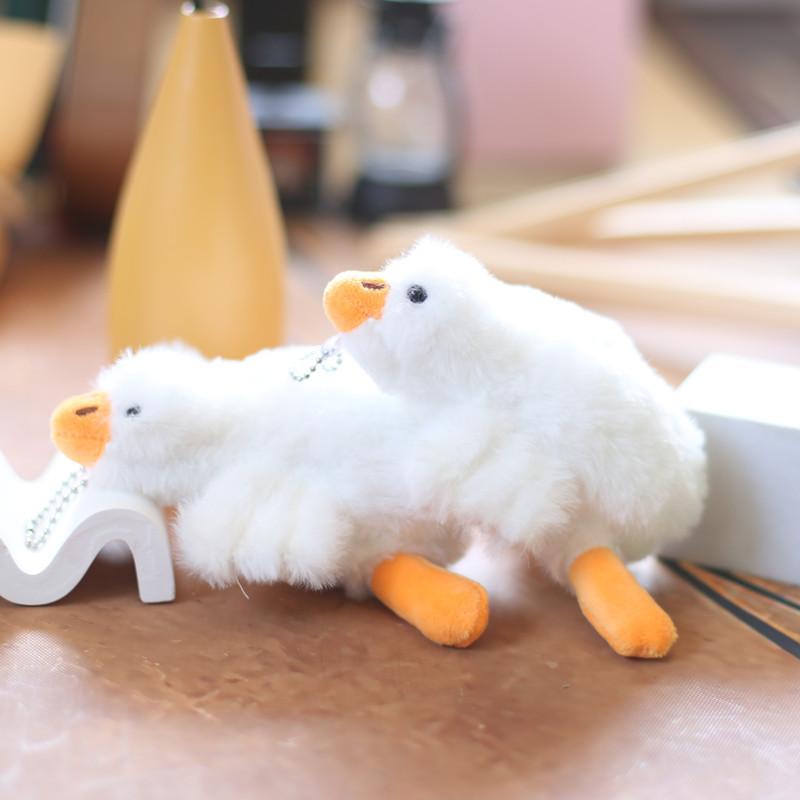 Cute Goose Plush Toy With Pp Cotton Filling For Bags And Gifts