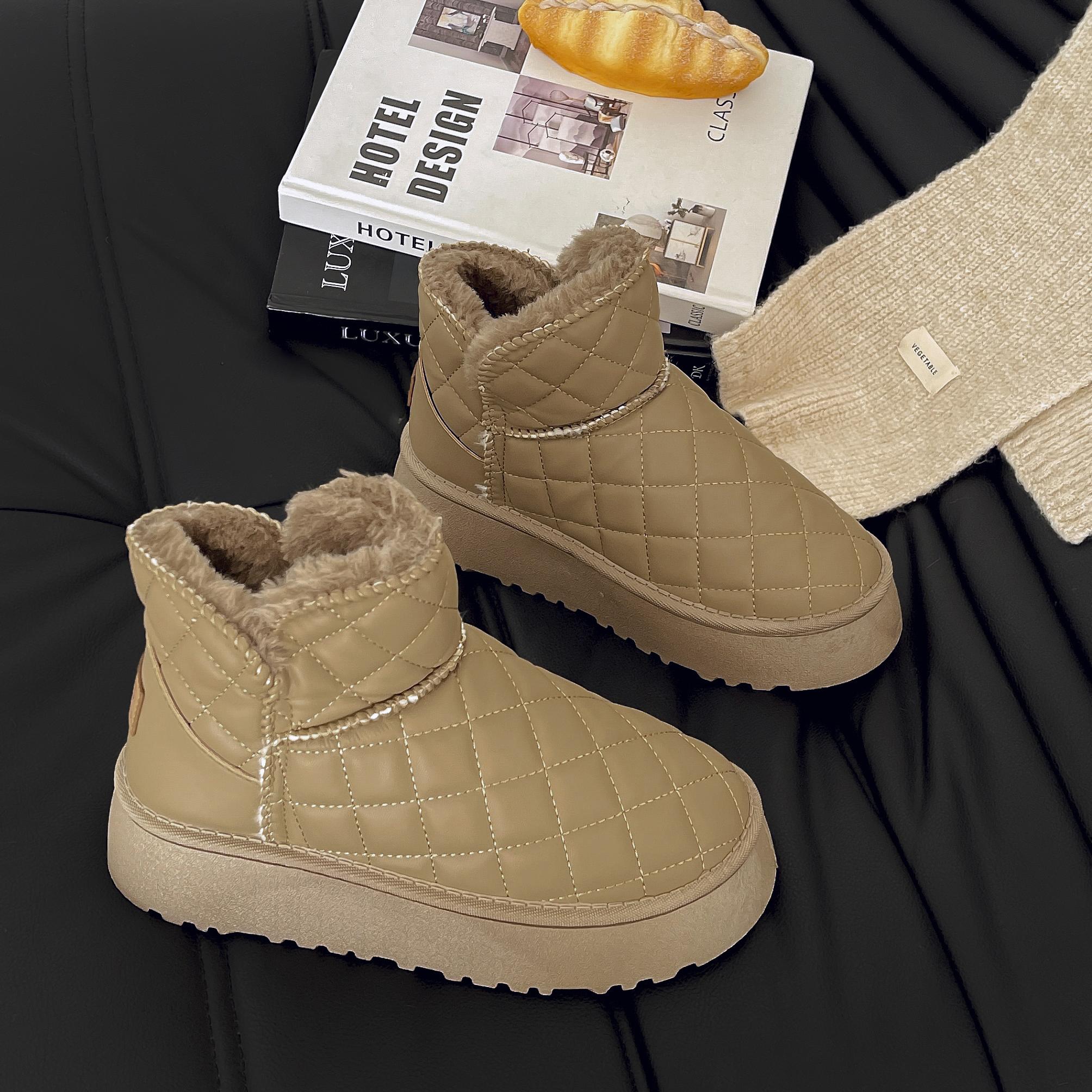 

2024 Новые женские зимние ботинки Зимние теплые плюшевые ботинки Женские повседневные ботильоны Модные туфли на толстой подошве Женская обувь 40 хаки