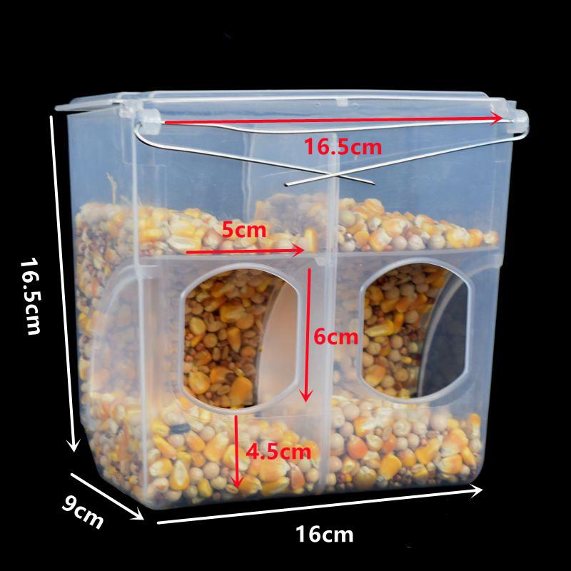 Pigeon Food and Water Dispenser with Lid - Anti-Spill Feeder Trough