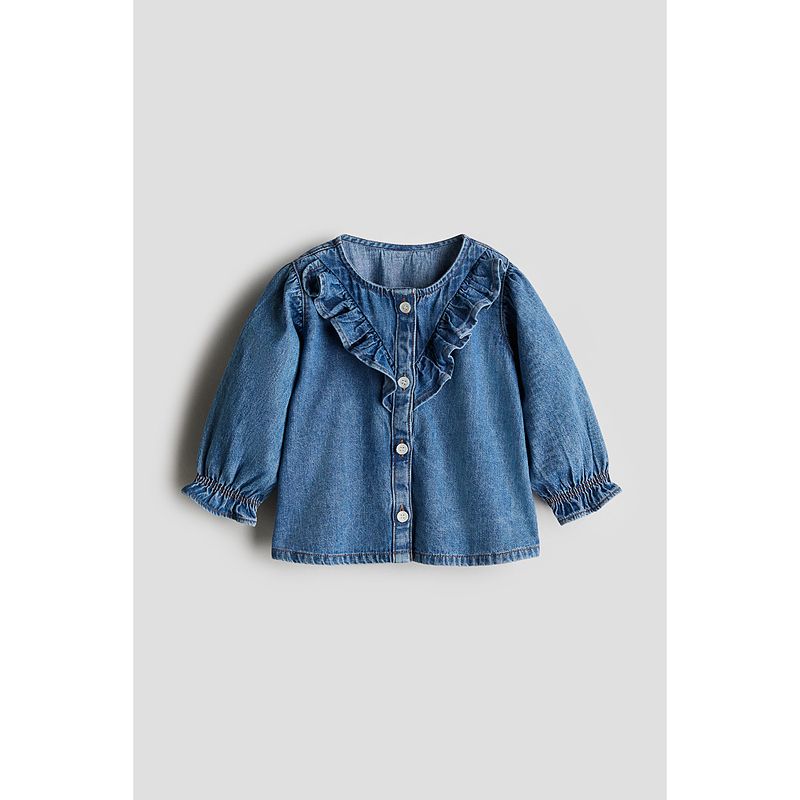 

Детская одежда HM Осень 2025 Новое поступление Рюши Джинсовые топы 1273199