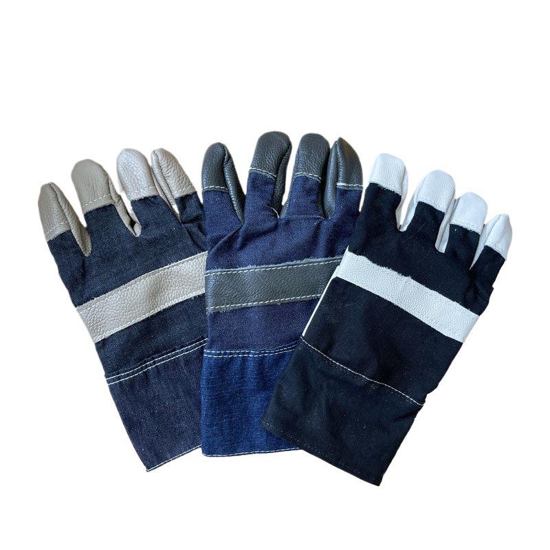 Vollnarbenleder Schweißerhandschuhe - Verschleißfest, Hochtemperaturbeständig, Verdicktes Rindsleder Split-Finger Schutz mit Kostenlosem Versand