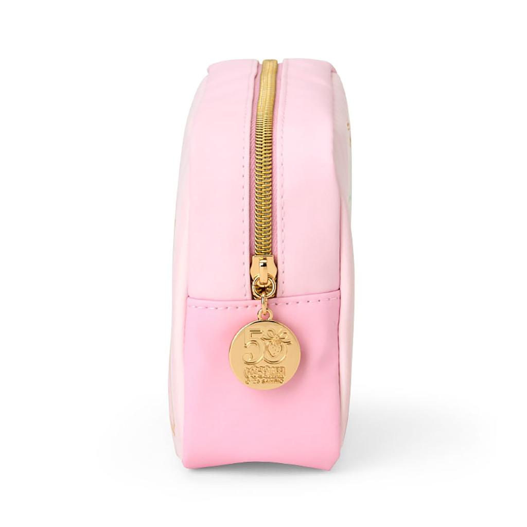 Sanrio Pouch Shimbun 50th Sanrio Characters PU Zinc W X D X Ages 463159 (Ichigo Anniversary) Leather, Polyester, Alloy, Approx. 7.7" 2.2" 5.5" H, 3+,