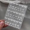 1 Sheet White Heart Nail Stickers Relief Heart Design Self-Adhesive Nail Art Decoration Diy Sliders Nail