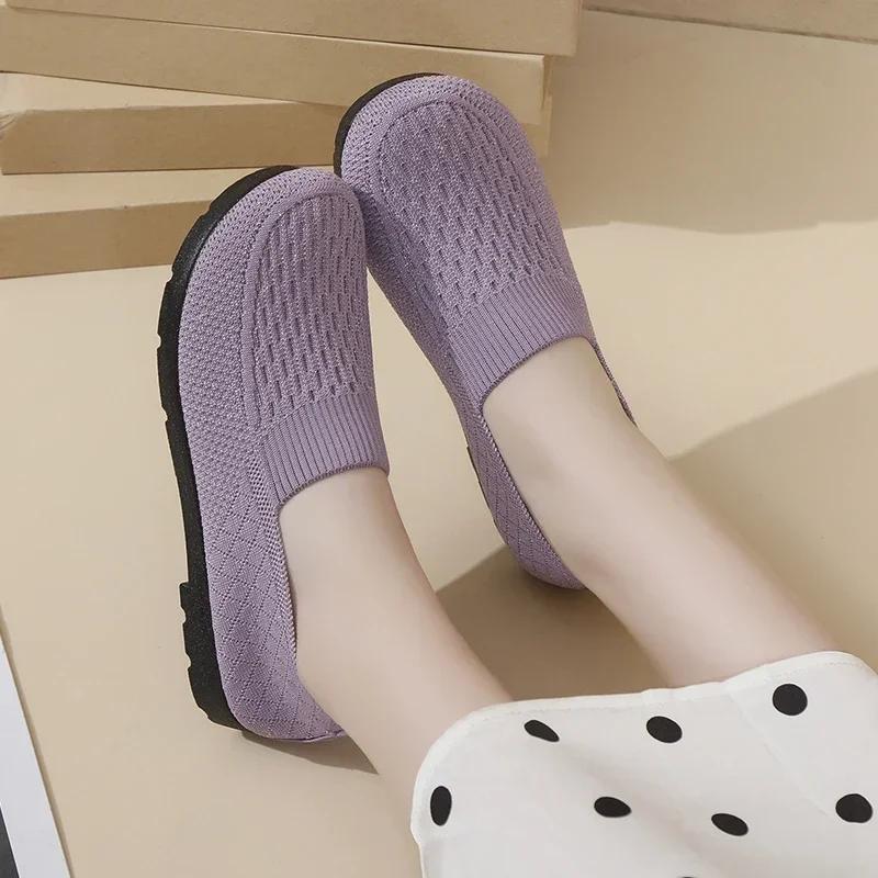 New mesh socks women's breathable and lightweight flat shoes women's Loafers breathable sports shoes women's Zapatillas Mujer