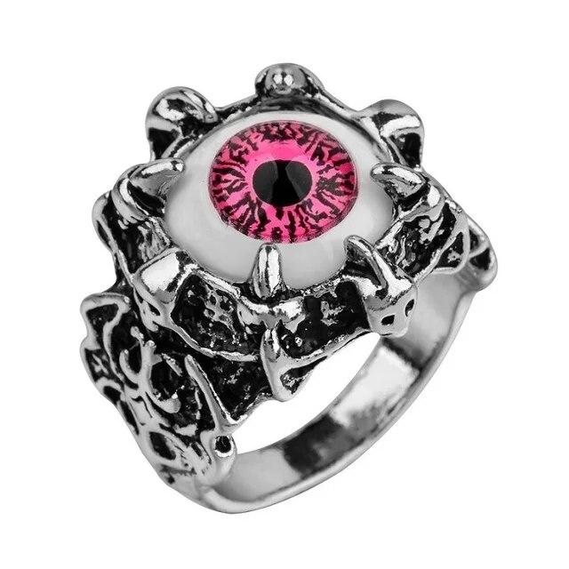 Moda bărbați Vintage Dragon Claw Evil Eye Inel Fashion Devil Eyeball Inele de petrecere Bijuterii bărbați Anime Craniu Hip Hop