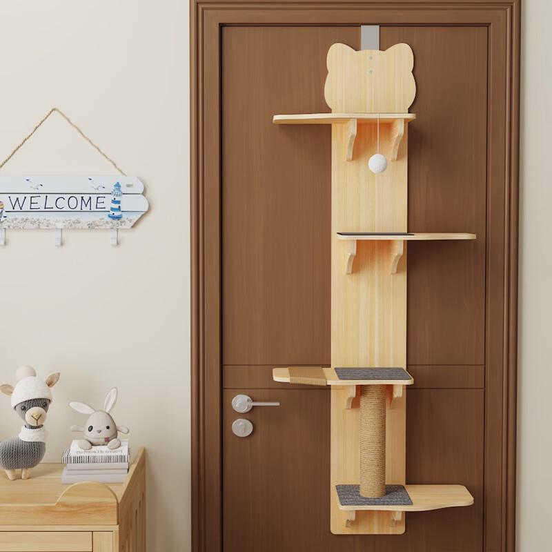 Tiragraffi per Gatti in Legno da Appendere alla Porta Mengchongyuecheng