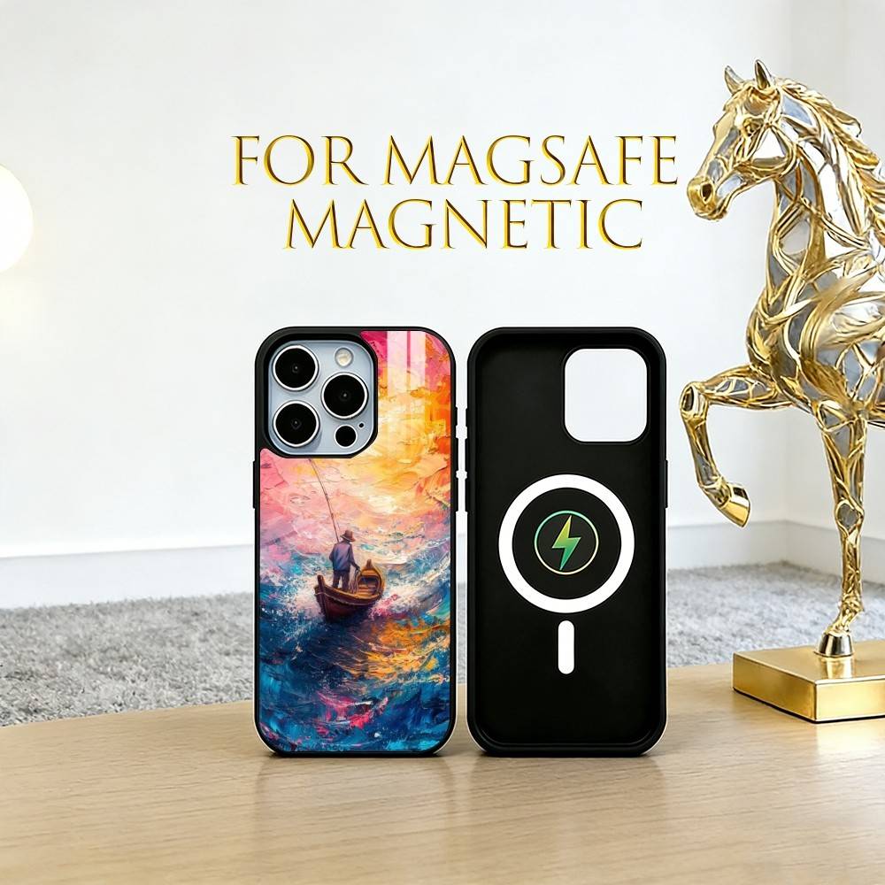 Oil painting sailboat Phone Case For iPhone17,16,15,14,13,12,11 Plus,Pro Magnetic For Magsafe Wireless Charging