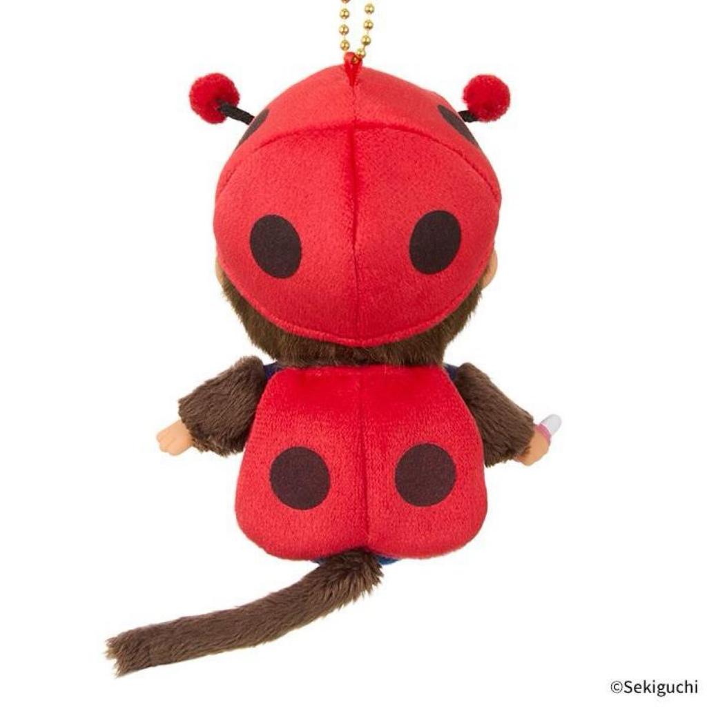 Sekiguchi Monchhichi Big Face SS Keychain Ladybug Plush Insect Mascot