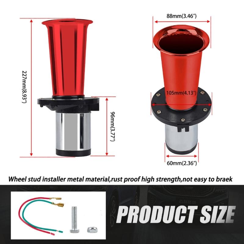 Horn Train Horn for Truck/Car Air Horn Chromes Plated Trumpet Super Loud 110dB for 12V Car Truck Motorbike Boats