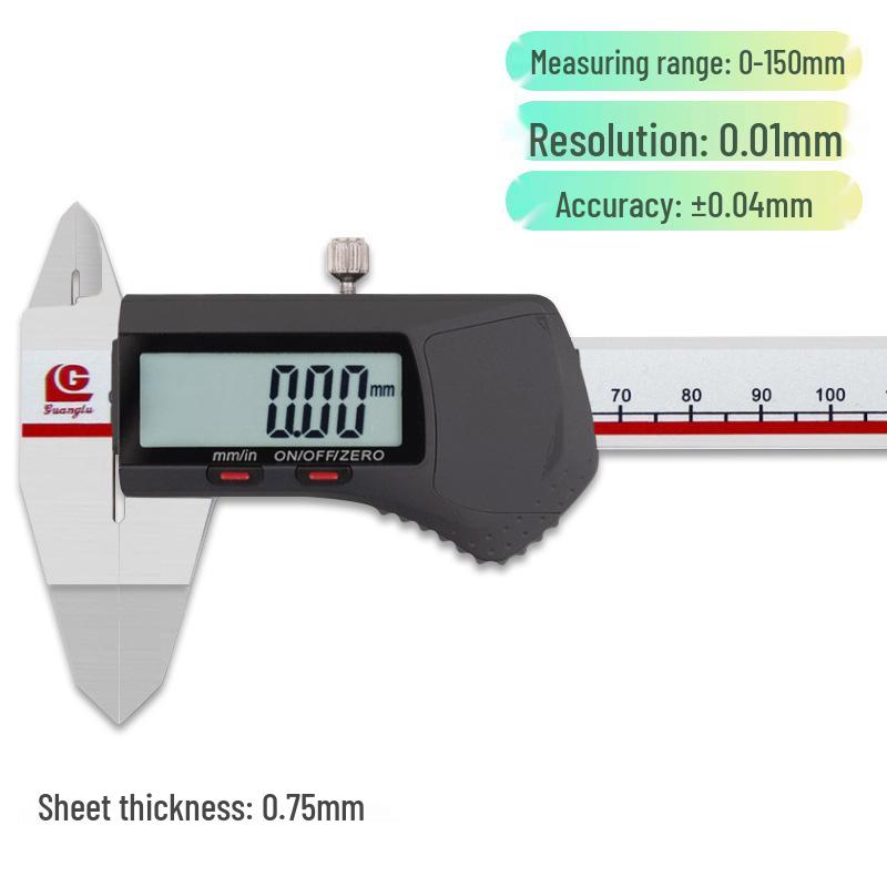 Guilin High-Precision Digital Caliper, 0-150/200/300mm Electronic Measurement with Narrow Ring Groove