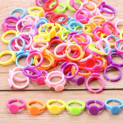 Children's Handmade Colorful Plastic Ring Holders | Cute DIY Jewelry Accessories
