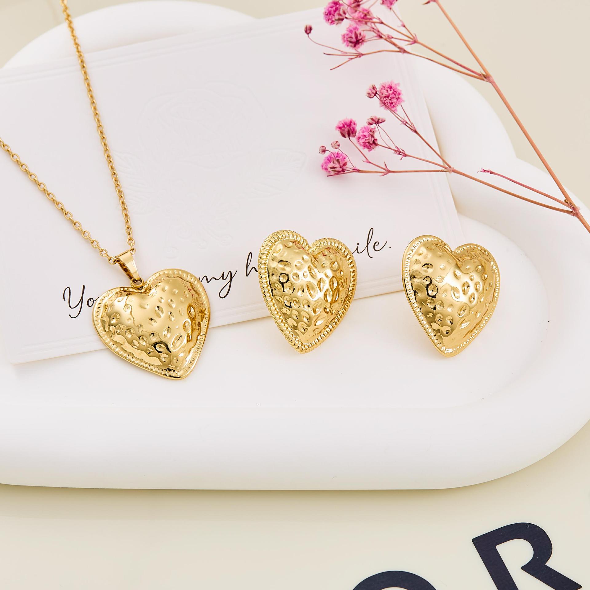 Подвеска-ожерелье из нержавеющей стали в форме сердца: Женский модный набор-чокер из титановой стали