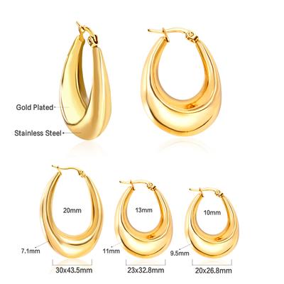 Minimalist Stainless Steel Hoop Earrrings for Women Gold Color Metal Circle Earrings Vintage Girls Party Jewelry Gifts