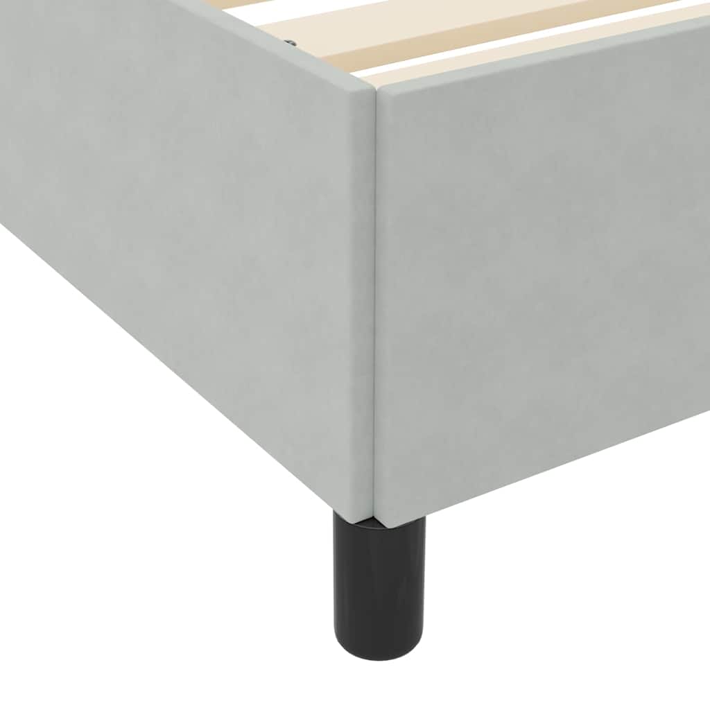 Bed Frame with Mattress Light Grey 90 x 200 cm Fabric