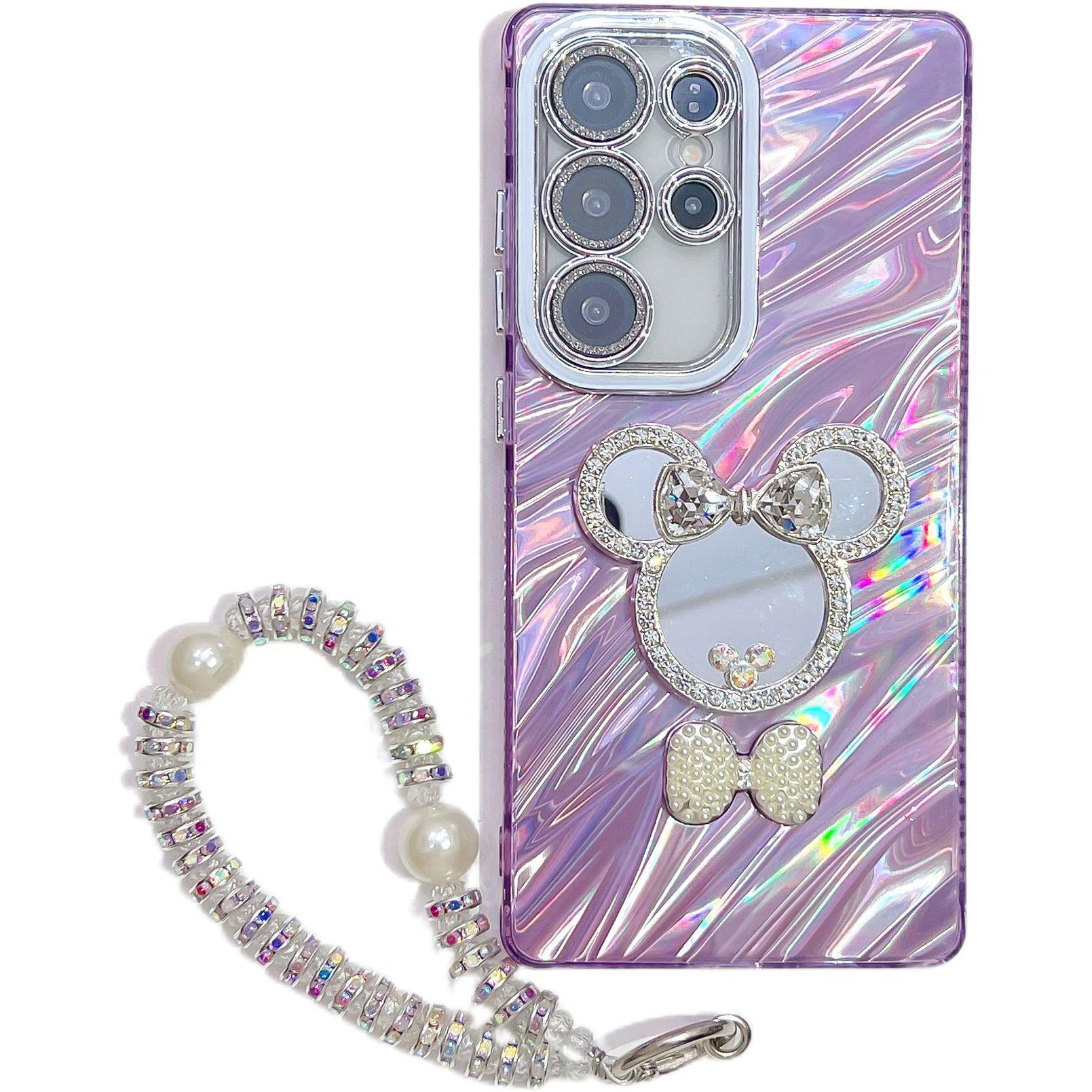 

Electroplating IMD Mirror Bracelet Mobile Phone Case Suitable for Samsung S25PLUS Lens Film A55 Girlish Style A16 High End Feeling A54(5G)