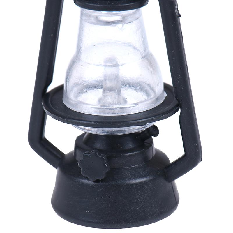 1:12 Dollhouse Children Gift Toy Mini Furniture Miniaturowa czarna lampa naftowa