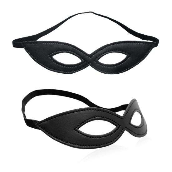Elegante Unisex Schwarze Kunstleder Maske Halloween Cosplay Superhelden Party Kostüm