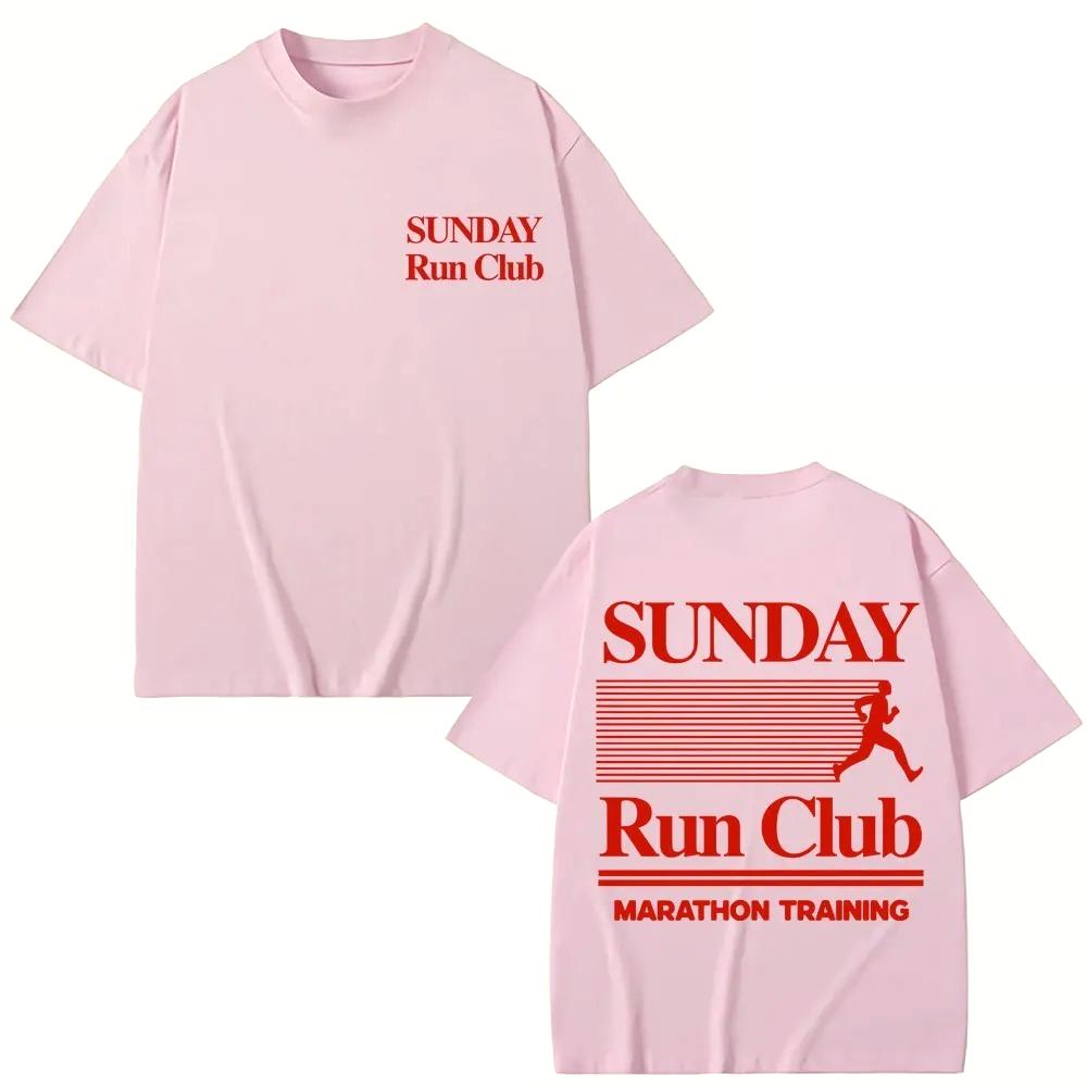 2026 Sunday Run Club Training Graphic T-Shirts Men Women Sport Fashion Short Sleeve Cotton Casual T Shirts Hipster Streetwear