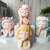 Girl Statue Face Planters Pots Cartoon Succulent Planter Pot Fairy Flowerpot  Office