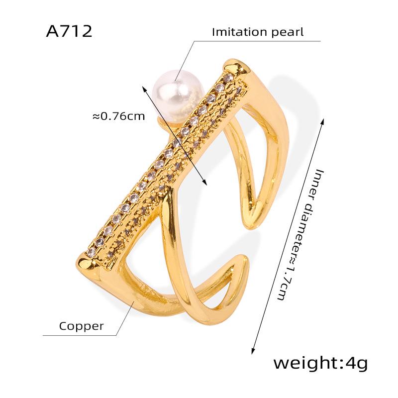 

Нишевое Минималистичное Геометрическое Двухслойное Медное Кольцо с Жемчугом и Бриллиантами Size 7