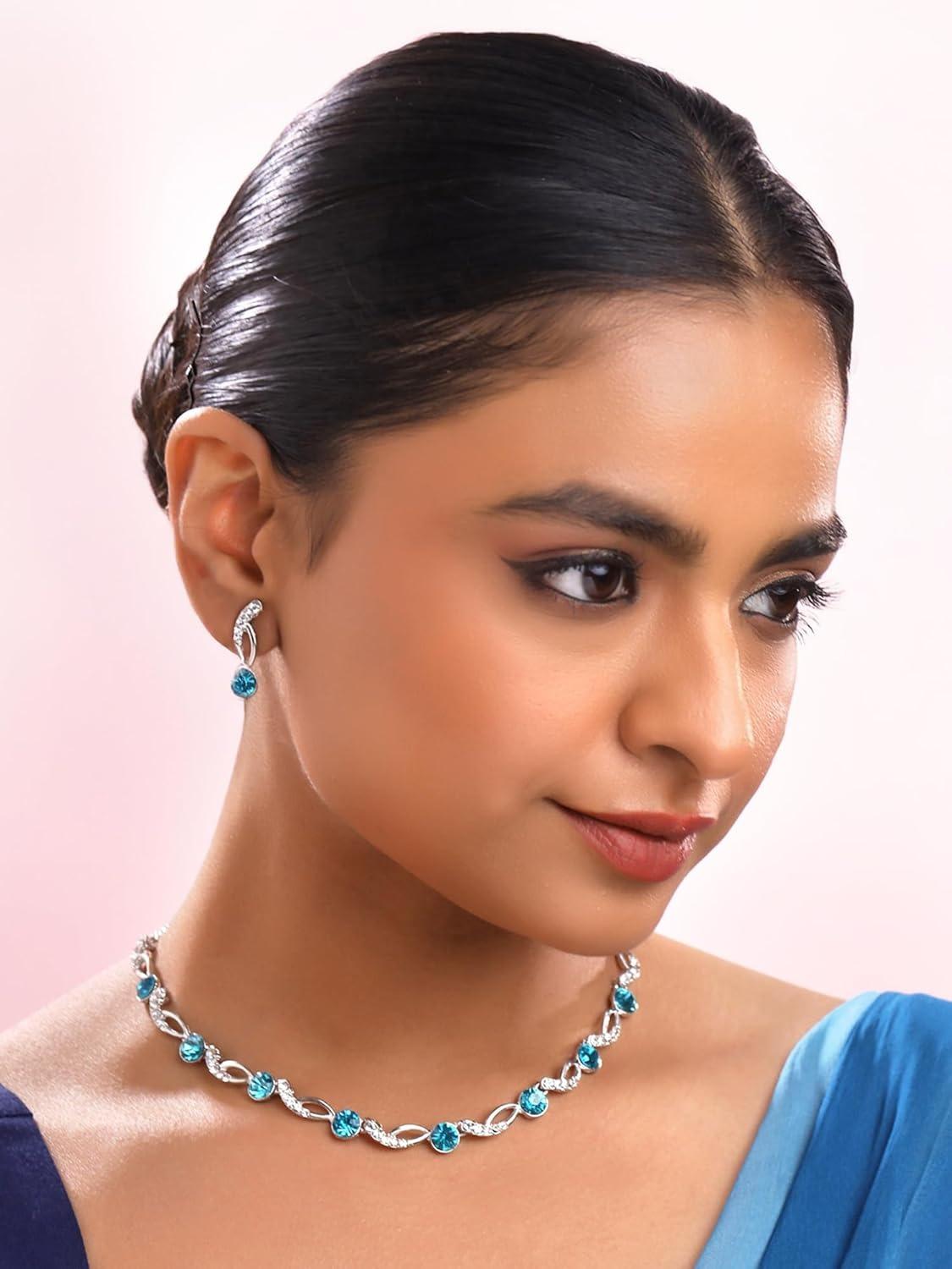 

Женский и Девочковый Кристальный Свадебный Набор Ювелирных Изделий для Свадьбы | Свадебный Набор Ювелирных Изделий | Подарок на День Рождения, Юбилей Onesize синий