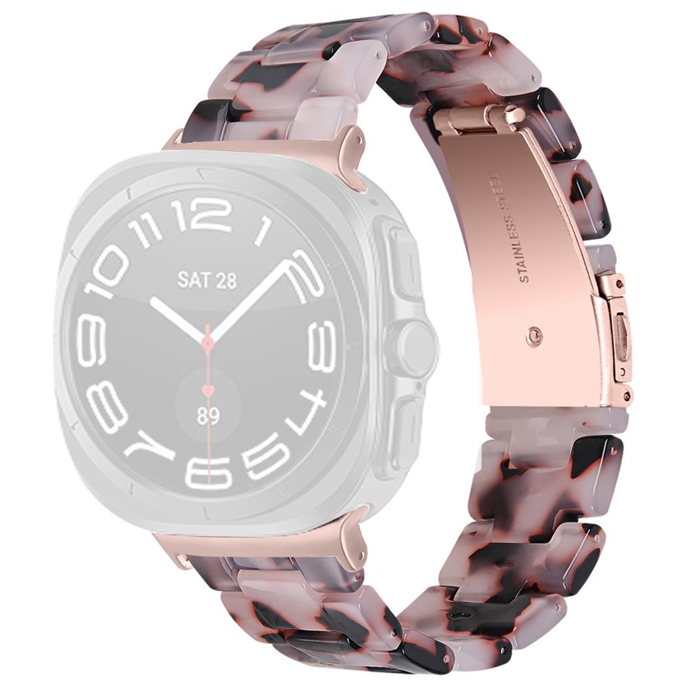 For Samsung Galaxy Watch Ultra 47mm Waterproof Resin Acrylic Watch Strap Buckle Design Wrist Band