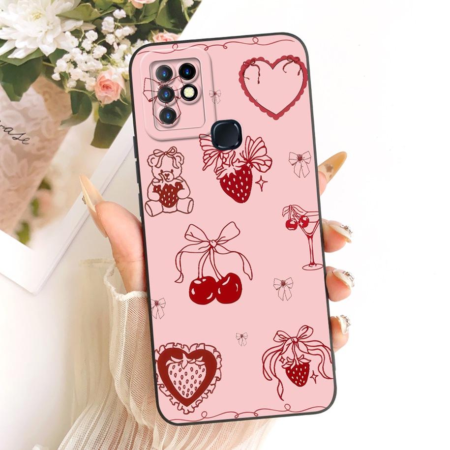 

Case For Infinix Hot 10 Cover X682B X682C Lovely Cartoon Rabbit Cat Soft Silicone Bumper For Hot 10 Play 10T 10S NFC Phone Cases Infinix Hot 10 Play