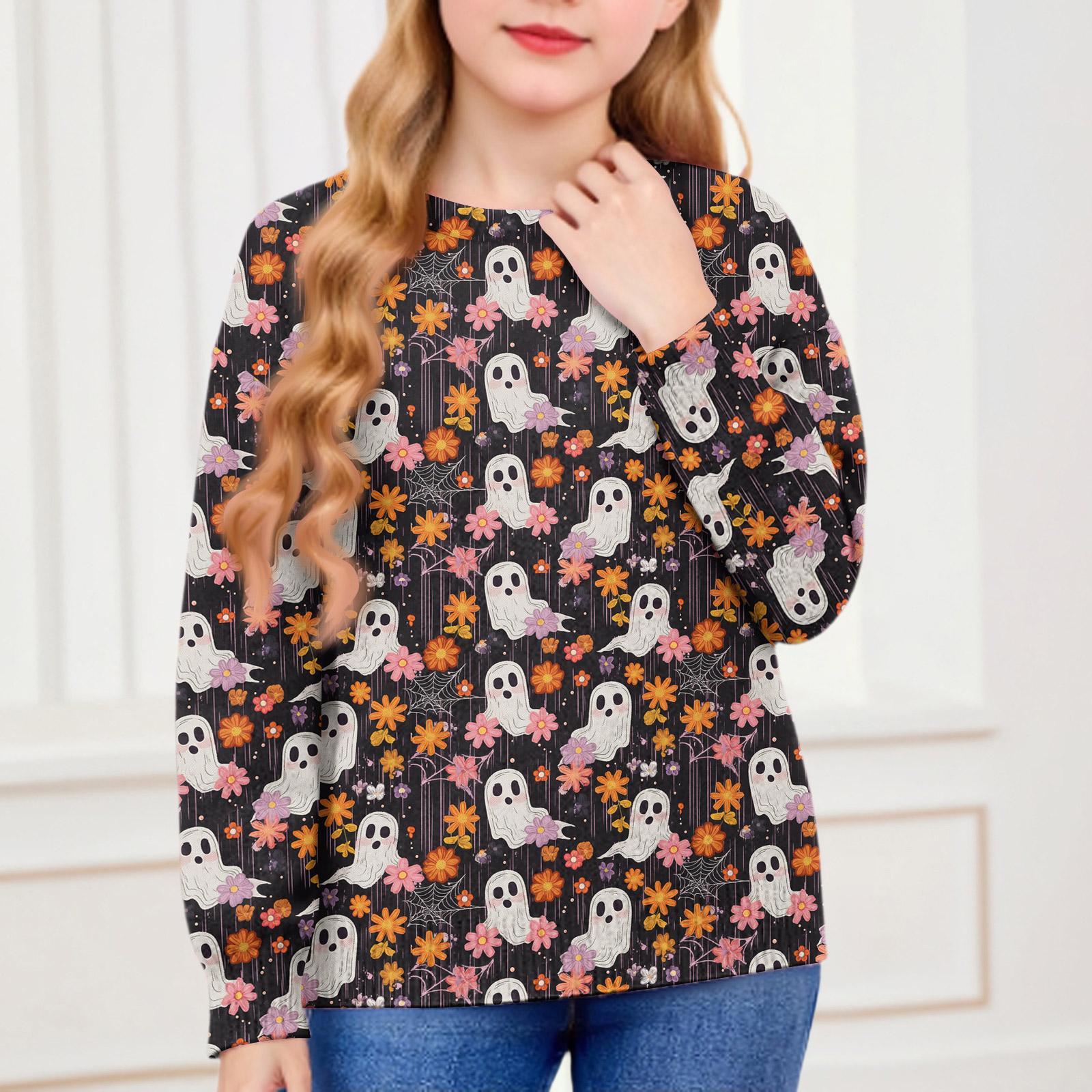 

Толстовки на Хэллоуин для детей, мальчиков и девочек, вязаный свитер, милая рубашка, осенние пуловеры с круглым вырезом 150 розовый