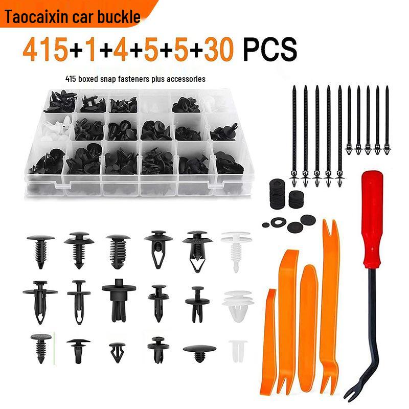 415-Piece Snap-in Car Expansion Screws & Plastic Clips Set for Door Panels and Mudguards